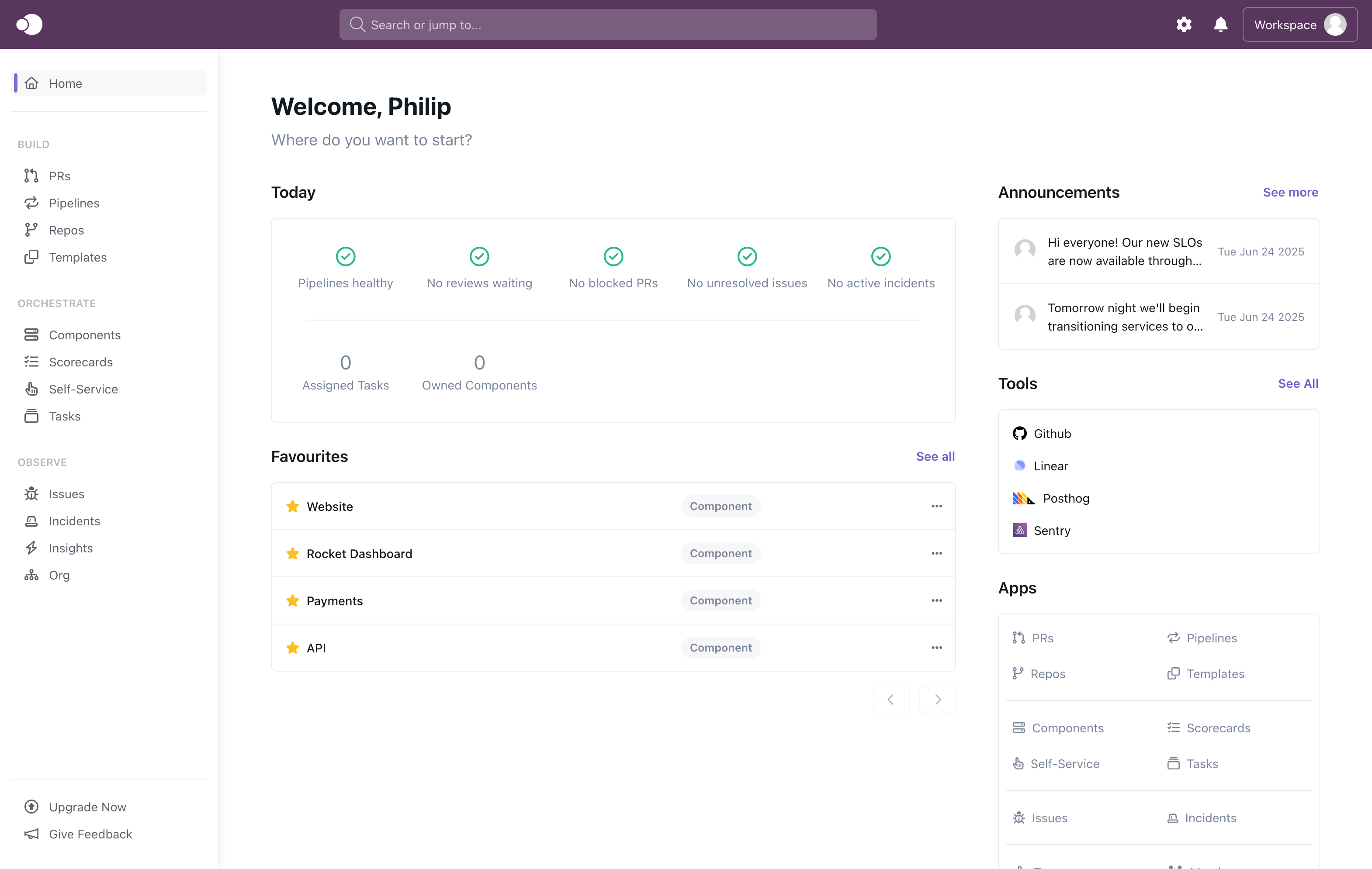 Glimpse dashboard